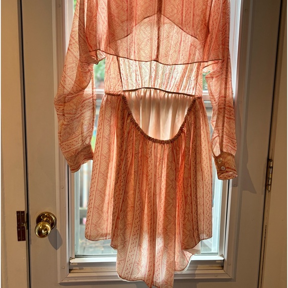 Thakoon Addition Silk Mini Dress with long Sleeves and Cut Out Back Size 12 - Picture 4 of 8